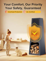 Uthfy 47IN Electric Fireplace Heater for Indoor Use, Fake Corner Electric Fireplace with 2 Modes,3D Flame Effect, Overheat Protection, Large Room Space Heater for Bedroom, Livingroom, Office, Garage Uthfy