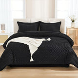Andency Black Full Size Comforter Sets with Sheets - 7 Pieces Bed in a Bag Boho Tufted Bedding Sets Fluffy Lightweight Full Bed Set with Comforter, Sheets, Pillowcases & Shams for All Season Andency
