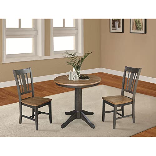 IC International Concepts Chairs Dining Table Set, Hickory/Washed Coal IC International Concepts