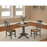 IC International Concepts Chairs Dining Table Set, Hickory/Washed Coal IC International Concepts
