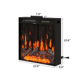 Lovinouse Smart Electric Fireplace, Small Black Electric Fireplace with 12 Color Adjustable Flames, 5-Level Brightness, 3-Level Heating, 8 H Timer, Remote Control, Touch Screen and Log & Crystal,1500w Lovinouse