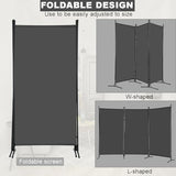 PayLessHere 3-Panel Folding Privacy Screen, 6 Ft Portable Room Divider for Separating Spaces,102" W x 70" H Freestanding Partition Room Panel,Grey PayLessHere