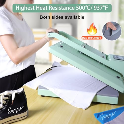 Calogy Heat Press Mat Silicone 15x15 inch, Heat Press Pad Resistant Fireproof 0.34in Thickness, Double Sided Easy Washable Mat for Vinyl Ironing Insulation Transfer Crafting Sublimation Projects Calogy