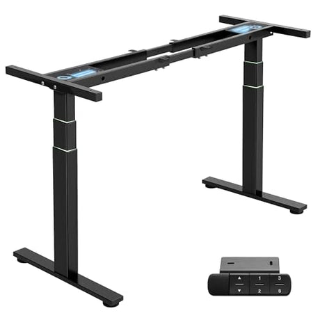 TOPSKY Dual Motor 3-Stage Standing Desk Frame, Electric Height Adjustable Sit Stand Desk Legs for DIY Table Tops up to 80” x 31.5”, 300 lb Heavy Duty Capacity with Memory Controller, Black Frame Only TOPSKY