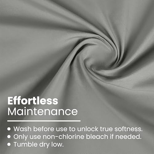 3 Piece Twin Sheet Set | 400 Thread Count | Twin Bed Sheets Set | Lightweight Breathable 100% Cotton Sheets | Wrinkle Resistant & Fade Resistant Sateen Sheets | Silky Soft & Durable | Gray Martex