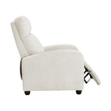 Lexicon Corduroy Pushback Recliner Chair Armchair Push Back Recliner, Solid Wood Frame and Metal Base, Easy Assembly Small Soft Single Sofa Accent Chair for Living Room/Office/Apartment, Beige