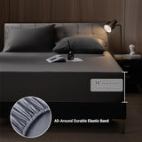 Shilucheng 4 Piece King Sheet Sets, Cooling Sheets, Blend Rayon Derived from Bamboo, Deep Pocket Up to 16", Breathable & Soft Bed Sheets, Hotel Silky Bedding Set, Dark Grey