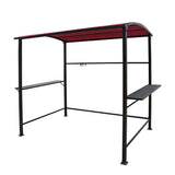 Outdoor 5 ft. x 8 ft. Steel Frame Grill Gazebo Canopy Barbecue Shelter Dark Red Overstock