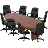 GOF 6FT, 8FT, 10FT Conference Table & Chairs (G11776B) Set, Dark Cherry, Espresso, Artisan Grey, Mahogany, Walnut (10FT with 8 Chairs, Dark Cherry) GOF