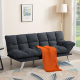 Modern Corduroy Sofa Bed Futon,Convertible Sleeper Bed Couch with 4 Reclining Backrest &Armrest,68" Comfy Cloud Sofa Loveseat for Small Living Room Office (Grey) Anwick