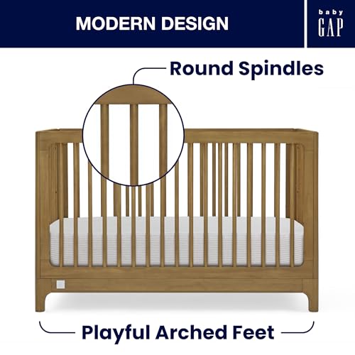 babyGap Wren 4-in-1 Convertible Crib by Delta Children - Greenguard Gold Certified, Acorn