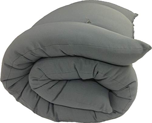 D&D Futon Furniture Traditional Japanese Floor Rolling Futon Mattress, Cotton Battings/Foam/Polyester Battings, Shikifuton (Gray, 80 x 72 x 3 in Thick King Size) D&D Futon Furniture