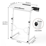 Enayplon Small Standing Desk with Wheels, Portable Treadmill Desk, Rolling Desk Adjustable Height for Laptop, Mobile Standing Table for Walking Pad, Bedside Table Enayplon