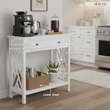Coventry 32-Inch Wood Console Table with Drawer & Lower Shelf – Traditional to Contemporary Sofa Table with Open Side Accent Design for Entryway, Hallway or Living Room by Alaterre Furniture (White) Alaterre Furniture