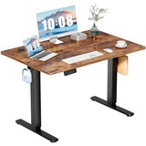 DUMOS 48 Inch Electric Standing Desk Height Adjustable, Sit to Stand Up Computer Workstations Work PC Table Home Office Study Writing Gaming Desks with Memory Presets for Walking Pad, Bedroom, Rustic DUMOS