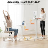 Adjustable Height Standing Desk on Wheels, Portable Rolling Desk and Laptop Stand, Walking Pad Desk | Rolling Standing Table for Home Office, Small Computer Workstation Simple Deluxe