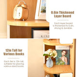 SELFLA Nordic 5-Tier Wood Corner Bookshelf – Modern Tall Bookcase in Natural & White SELFLA