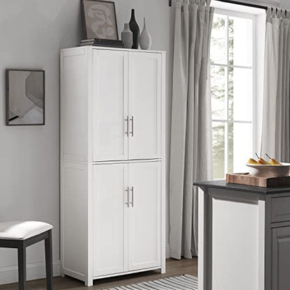 Crosley Furniture Savannah Tall Pantry, White - WoodArtSupply