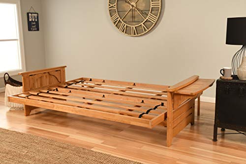Kodiak Furniture Phoenix Queen Size Futon Set in Butternut Finish, Suede Black Kodiak Furniture