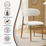 UVV Dining Chairs Set of 4, Metal Kitchen Chairs with Modern Fabric Upholstered for Dining Room, Beige UVV