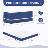 CYMULA Folding Mattress Queen Size, Memory Foam 6 inch Tri Portable Trifold Mattress Futon Topper Queen with Breathable & Washable Cover, Murphy Bed Guest Bed,58"x75"x6" CYMULA
