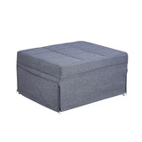Cozy Gray Folding Ottoman Bed with Adjustable Backrest - Chic Futon Couch That Converts to Sofa Bed for Apartments and Compact Living Areas! QUAOPEFURN