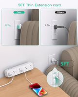 PD30W Desk Clamp Power Strip, Desktop Mount Surge Protector, Fast Charging Station, 5Ft Extension Cord Desk Edge Mount Shelf with 4 Outlets 4 USB Ports (2 USB C), Home Office Accessories Essentials Mifaso