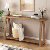 HOKYHOKY Solid Wood Console Table, 63" Long Farmhouse Entryway Tables Narrow Behind Couch Table with A-Shaped Curved Legs, Rustic Skinny Sofa Tables for Living Room, Hallway or Foyer HOKYHOKY