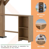 AMERLIFE 13x15 ft Wood Gazebo, Hardtop Gazebo with Metal Steel Gable Roof, Outdoor Gazebo with Bar Storage Space for Garden, Patio, Garage, Black + Natural Wood AMERLIFE