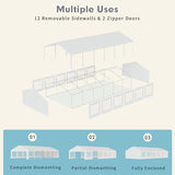 EROMMY 20x40ft Party Tent, Outdoor Wedding Tent, Heavy Duty Large Canopy Carport with Removable Sidewalls, 2 Roll-up Doors, 4 Storage Bags, Gazebo Shelter Tent for Party Event Commercials, White EROMMY