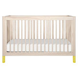 Babyletto Gelato 4-in-1 Convertible Crib with Toddler Bed Conversion in Washed Natural and White, Greenguard Gold Certified babyletto
