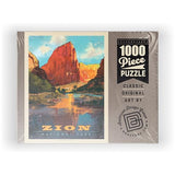 MyPuzzle Zion National Park: Virgin River Valley, Vintage Poster - Premium 1000 Piece Jigsaw Puzzle for Adults MyPuzzle.com