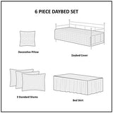 Madison Park Daybed Cover Double Sided Quilting Casual Design All Season Bedding Set with Bedskirt, Matching Shams, Decorative Pillow, 75 in x 39 in, Yosemite, Purple Teal Madison Park