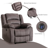 EBELLO Classic Power Recliner Chair, Oversized Electric Overstuffed Reclining Chair with Soft Cushion and Back, Sofa with Comfortable Armchair, Brown