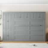 Merax Queen Size Murphy Bed with Cabinets, Gray Merax