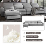 Merax 129" Large Modular Sectional Sofa 5 Pieces Modern L Shaped Couch with Deep Wide Chaise for Living Room Love Seats, Light Gray Merax