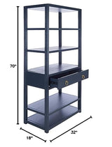 Safavieh Home Collection Johni Navy and Gold 5-Shelf Storage Etagere SAFAVIEH