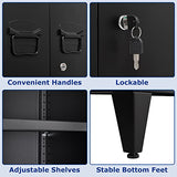 AFAIF Metal Storage Cabinet with Lock, Locking Cabinets with 2 Doors and Shelves, Lockable Steel Locker Cupboard, Small Sideboard Buffet Cabinet for Home Office AFAIF
