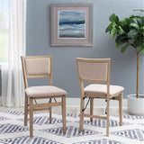 Linon Keira Pad Back Wood Set of Two Folding Chairs in Graywash Linon