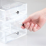 iDesign Plastic Divided 3-Drawer Vanity & Countertop Organizer – 7" x 6.5" x 6.5”, Clear iDesign