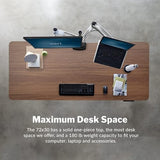 Vari Classic Electric Standing Desk - VariDesk Height Adjustable Sit/Stand Desk - Dual Motor with Memory Presets, Stable T-Style Legs - Gaming or Home Office Workstation - 72”x30”, Walnut/Black Vari