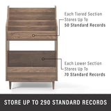 Crosley Furniture Liam Vinyl Record Storage Stand, Tiered Storage Shelves for Records, Walnut Crosley Furniture