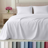 California Design Den Luxury 800 Thread Count 100% Cotton Sheets for Queen Size Bed - Soft Sateen,Deep Pockets for a Snug Fit, Durable Bedding Set - White Sheets