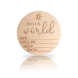 Baby Announcement Sign | Birth Announcement Sign | Hello World Newborn Sign | Perfect Photo Prop - Hospital & Home | Keepsake Baby Name Sign | AEGYPIUS