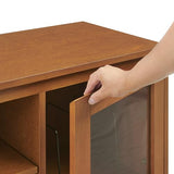 Crosley Furniture Dempsey Record Player Cabinet Vinyl Storage and Display Mid-Century Modern Turntable Stand, Walnut Crosley Furniture