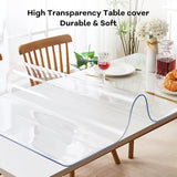 Clear Plastic Dining Table Protector Tablecloth Desk Blotter Pad Mat Wooden Furniture Coffee Glass End Side Console Corner Bar Table Top Protection Countertop Cover Waterproof PVC Vinyl 20x36 Inch SPLENDEFUL