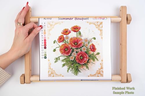 AllAboutEmbroideryUA Bead Embroidery kit Summer Bouquet FL-1112 Floral Beaded Cross Stitch kit