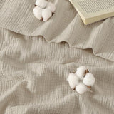 PHF 100% Natural Cotton Muslin Duvet Cover Set King Size, Ultra Soft Breathable Absorbent, Luxurious Minimalist Gauze Bedding for All Season, Duvet Set with 2 Pillow Shams, 104" x 90", Linen PHF