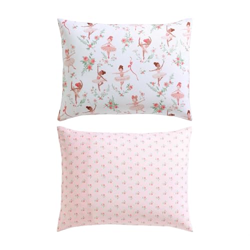 Laura Ashley - Kids Comforter Set, 100% Super Soft Toddler Bedding with Matching Sham & Bonus Decorative Pillow, Ideal Girl Room Essentials (Ballerina Divas Pink, Twin) Laura Ashley