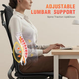 KNONNETD Back Massager for Chair, Massage Seat Cushion with Heat, Lumbar Traction, 6 Vibrating Motors Massager Chair Pad for Full Body Pain Relief, and Home Use KNONNETD
